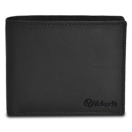 VALENCHI Leather Wallet For Men - RFID Blocking Wallet For Men - Slim Bifold Men's Wallet (Black Nappa)