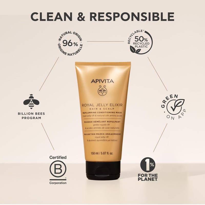 APIVITA Royal Jelly Elixir Replumping Hair Mask for Shine &