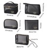 5-Piece Travel Cosmetic Bag Set - Durable Mesh Travel Organizers