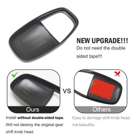 SENSHINE Gear Shift Knob Head Cover for Dodge Charger Accessories 2015-2023 Challenger 2015-2024 Durango 2016-2025 ABS Interior Shell Insert Decoration Protector Gear Shifter Cover (Red Trim)