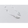 Iszie 925 Sterling Silver Feather Leaf Chain Threader Dangle Pull