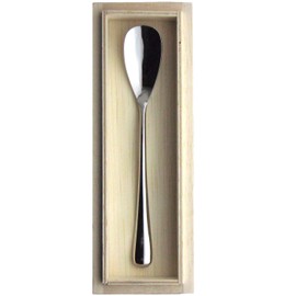Nagao TOWA Ice Spoon, 5.5 inches (14.1 cm), 18-8 Stainless Steel, Wooden Box, Made in Japan