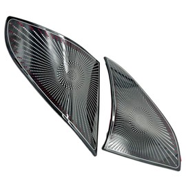 S SIZVER Interior Black Chrome Polished Steel Front Triangle Speaker Round Cover Mesh Grille Compatible with Model 3