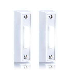 2 Pcs Lighted Doorbell Button, Wired Door Bell Push Button Replacement Door Bell Push Buttons LED Door Chime Wall Mounted Doorbell Switch Garage Doorbell Button (White Light)
