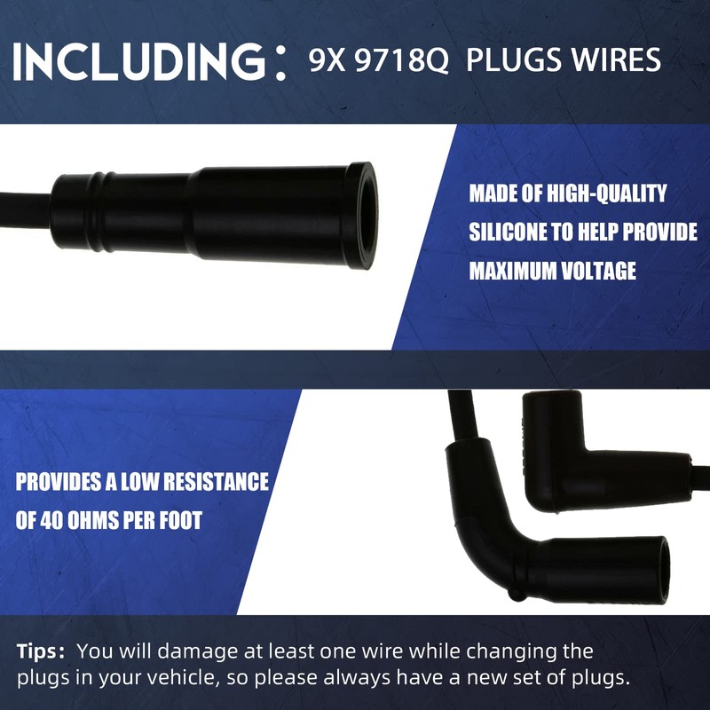 TICANEE Spark Plugs and Wires Compatible with Chevy 5.7L 4.3L