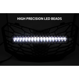 SAUTVS Grill with Light for Maverick Trail, Front Mesh Grille with LED Light Bar for Can-Am Maverick Trail Sport Max 2018-2025 Accessories (1PCS)