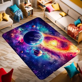 DGRUIHONG Space Rug - Galaxy Rug - Planet Rug for Bedroom or Living Room - 36x24 inches, Style2