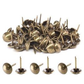 Piutouyar 200 Pcs Bronze Upholstery Tacks Antique Metal Thumb Tacks Round Head Upholstery Pins for Upholstered Furniture Cork Board DIY Projects or Home Decor 11 x 17mm