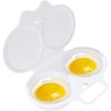 White Egg Poacher, Microwave Egg Boiler Poacher, 2 Cavity Nonstick