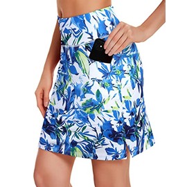 COOrun Womens Golf Skirt Tennis Skirt with Pockets Athletic Skorts for Summer Casual Workout Multi Blue2 XXX-Large