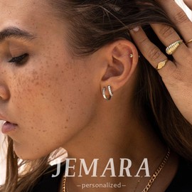 JEMARA Sterling Silver Hoop Earring 5 Pairs Silver Hoops Earrings for Women Hypoallergenic Small Silver Hoop Earrings Set Cartilage Sleepers Huggie Sterling Silver Earrings for Women Men