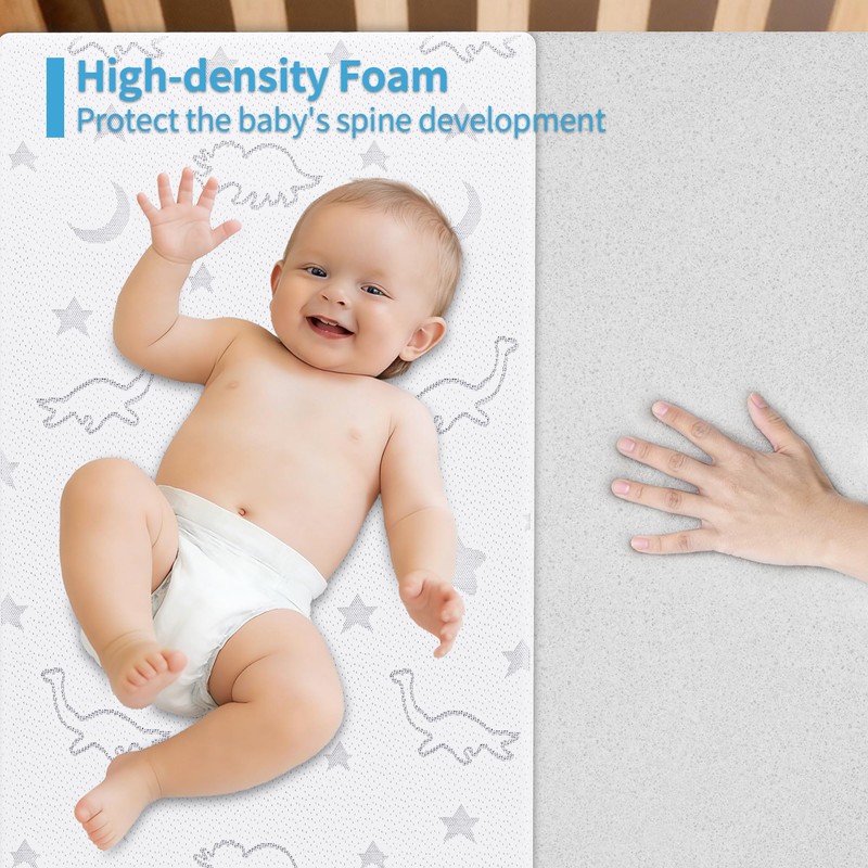 SJEUQOP 2" x 27.5" x 52" Crib Mattress Topper, High