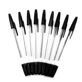 Ballpoint Pen Retractable Ballpoint Pen Smooth Pens Set for Students and Office (1.0 mm) - Black, Box of 50