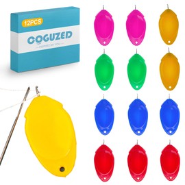 CoguZed 12 Pcs Needle Threaders for Hand Sewing and Sewing Machines， Needle Threader Tool for Embroidery, Cross Stitch, and Crafting, Easy Threading, Sewing Accessories, 5 Colors