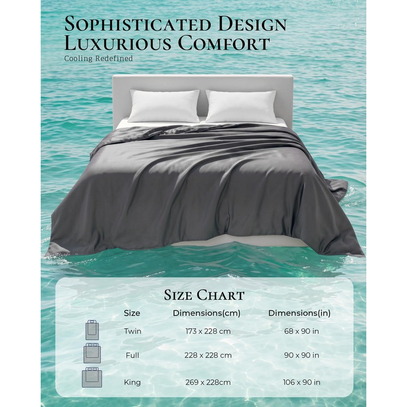 Cooling Comforter, Cold Tech Fabric Cooling Blankets for Hot Sleepers