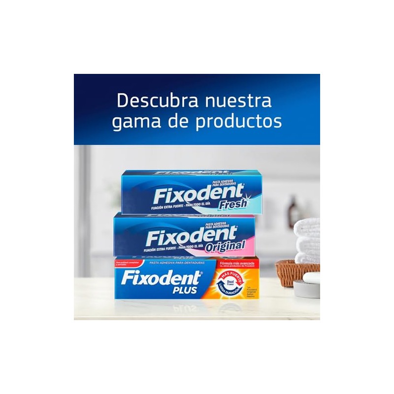 Fixodent Pasta Adhesiva para Denturas Plus Dual Power 35 ml,