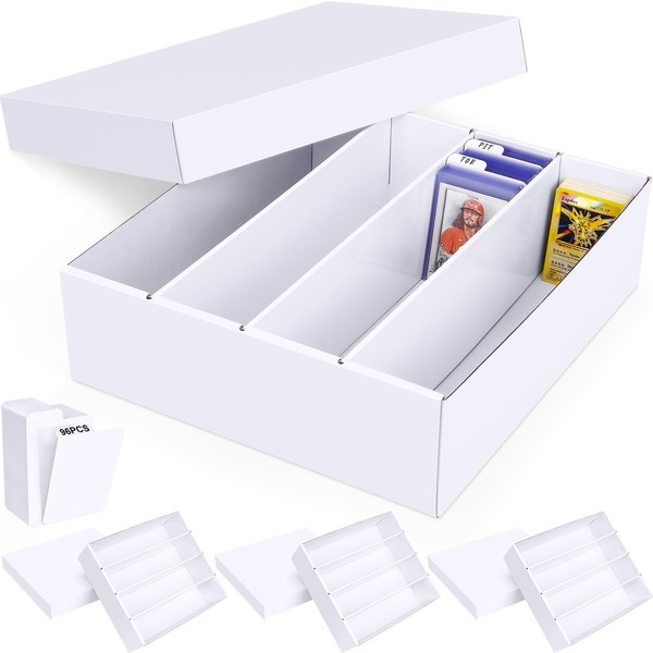 Leyzan Trading Card Storage Box, 4 Pack 3200 Count Cardboard