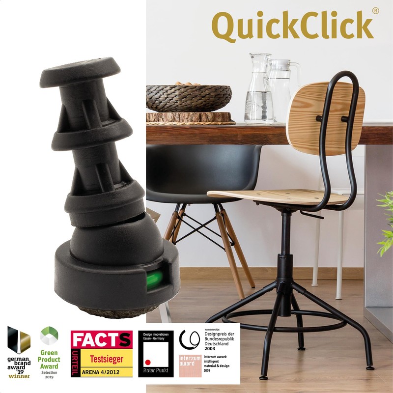 Wagner QuickClick® chair gliders, felt gliders, set of 4, articulated