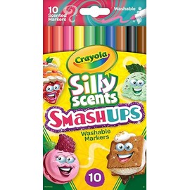 Crayola Silly Scents Fine Line Markers, Smash Ups Scented Markers, 10 Count