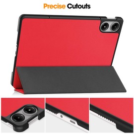 for Xiaomi Redmi Pad Pro case/Xiaomi Poco Pad Case,high qualit Hard Shell, Lightweight,Quality PU,Scratch Resistant, with Stand Function and Auto Sleep/Wake Function 12.1 inch case-Red