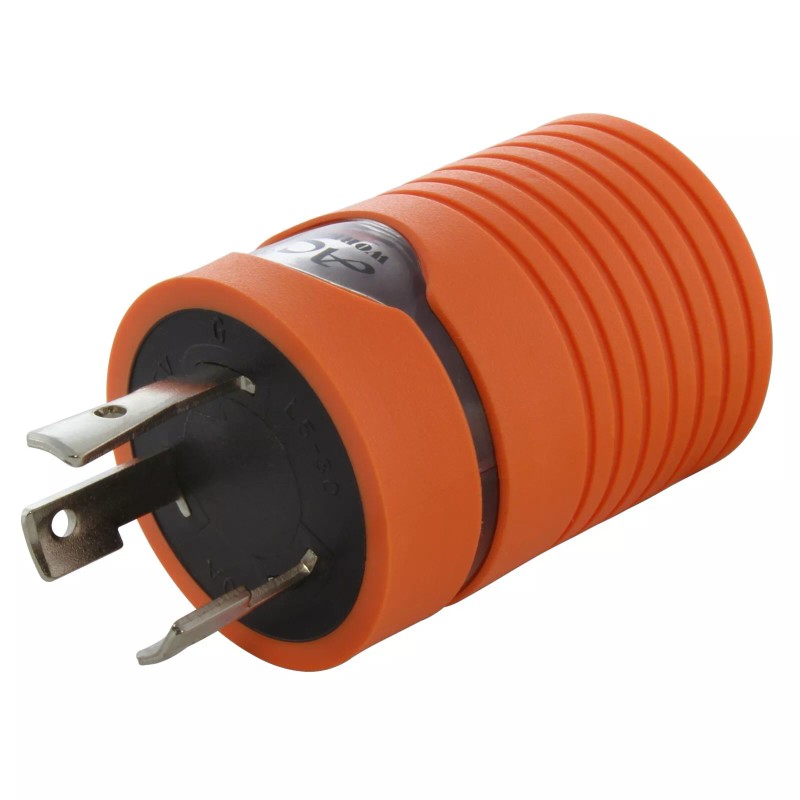 AC WORKS® 30A 125V NEMA L5-30 Male Plug to 20A