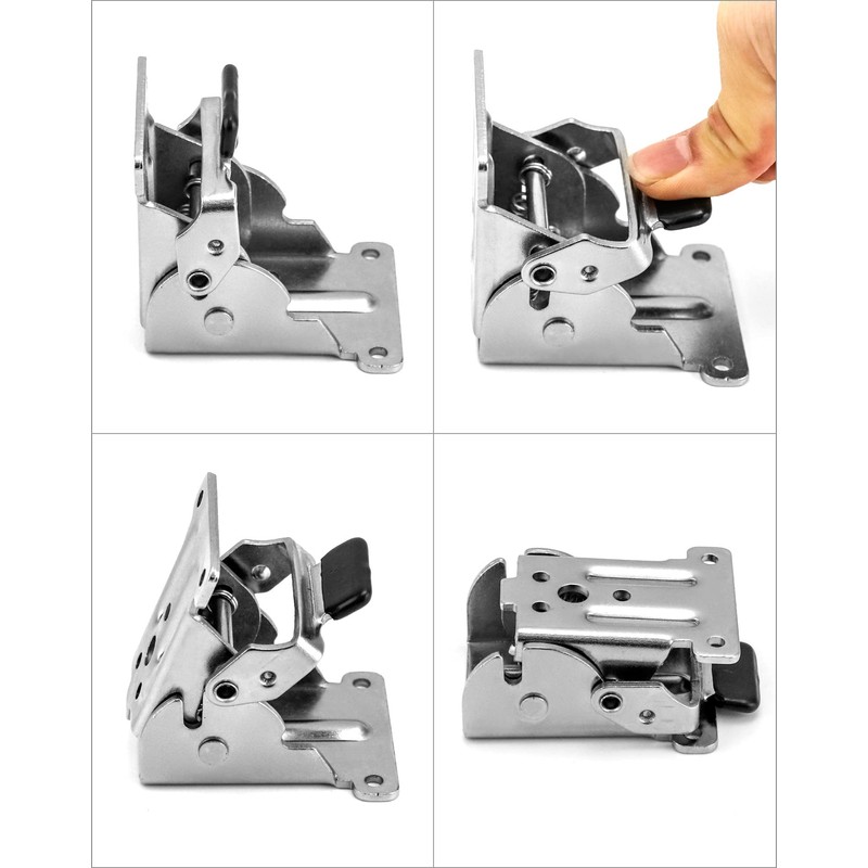 QWORK® 4 Pack Folding Lock Extension Self Locking Foldable Hinge