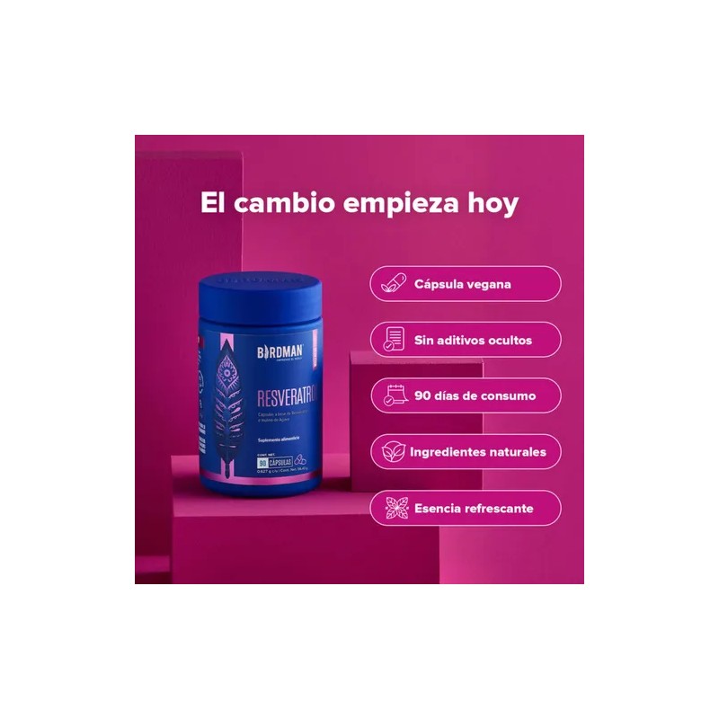 Kit Creatina Micronizada Resveratrol 90 Cáps 300mg Birdman