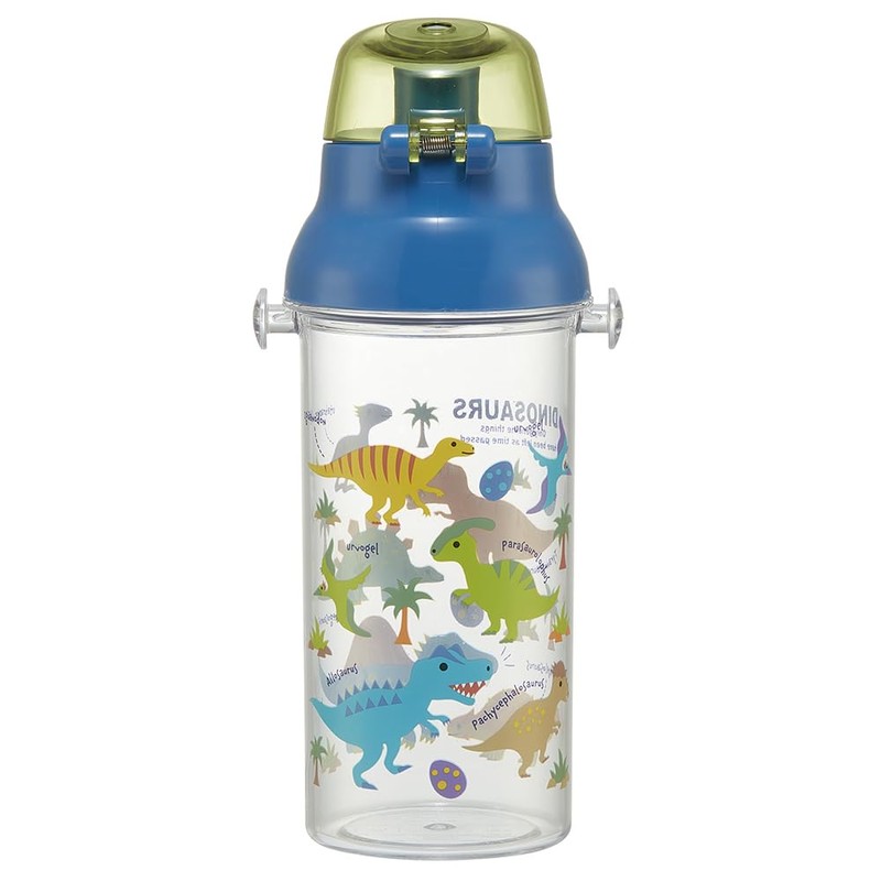 Skater Water Bottle 480ml Dinosaur Picture Plastic Clear Bottle for