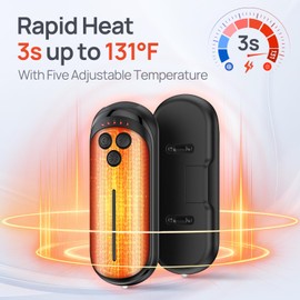 DeeKom Rechargeable Hand Warmers 2 Pack, 6000mAh Electric Hand Warmer Rechargeable, 2 in 1 Portable Hand Warmers with AI Smart Chips, Outdoor, Hunting, Camping for Family for Christmas