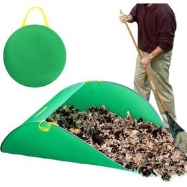 Portable Pop Up Leaf Bags, with a Green Storage Bag,Yard Dustpan-Type Garbage Bag,Leaves Collector, Foldable Leaf Pick Up Tools,Collapsible Garden Waste Container, for Yard, Garden, Lawn