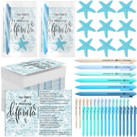 Eaasty 30 Sets Starfish Story Gifts Coworker Gifts Bulk Inspirational Notebooks Starfish Travel Tokens You Make a Difference Gifts Ballpoint Pens Thank You Pens Appreciation Gift for Teacher