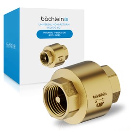Bächlein Universal Non-Return Valve - Brass Non-Return Valve with G1/2 Inch Female Thread on Both Sides - Stainless and Watertight Non-Return Valve for a Safe Drinking Water System