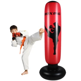 67 inch Inflatable Punching Bag for Kids, Boy Boxing Bag for Kid, Focus Punching Bag for Practicing Karate, De-Stress Boxing Bag for Adults (Red)
