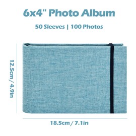 2 Photo Album 4x6 Slip in, Each Pack Holds 100 Pictures, Memory Book with Linen Cover Photo Albums, Pockets Photo Albums Holds Landscape Only 10x15cm Picture for Pictures, Artwork, Postcards Storage