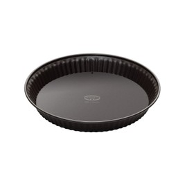 Dr. Oetker Quiche Tin, Diameter 28 cm, Tart Tin from the Baking Edition Series with Enamel Lifting Base, Round Baking Tin with Non-Stick Ring (Colour: Brown), Quantity: 1 Piece