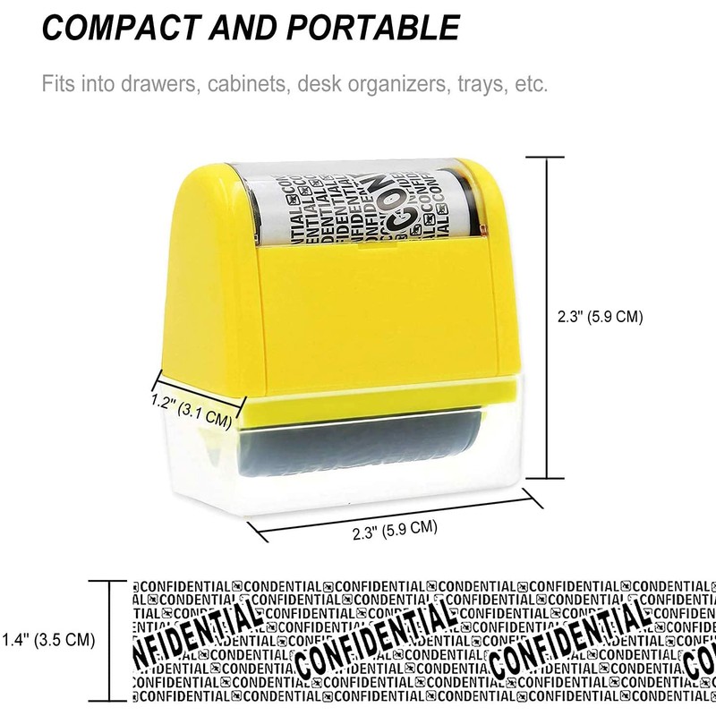 Wide Roller Stamp Identity Theft Stamp 1.5 Inch Perfect for
