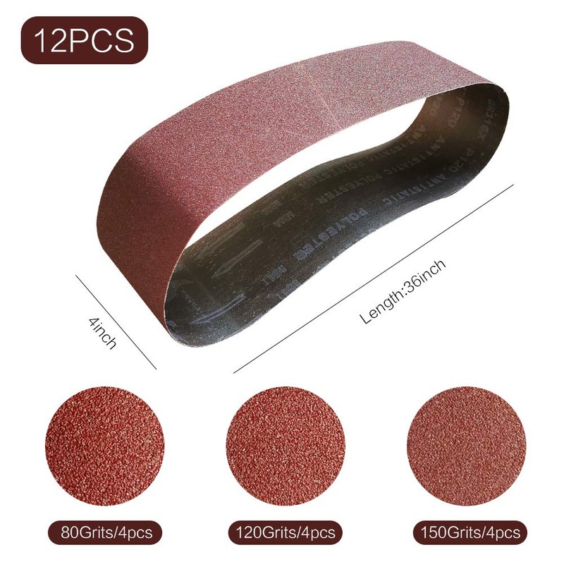 Ur-Excellent 4 x 36 inch Sanding Belt Pack 4-Inch x