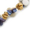 Avalaya Summer Cluster Ceramic Bead/Sea Shell Nugget Necklace - 41cm