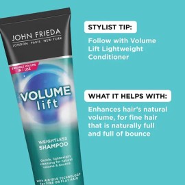 John Frieda Volume Lift Champú Ligero Plenitud Natural