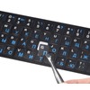 2PCS Russian Keyboard Stickers, Cyrillic Keyboard Letter Stickers Black Background