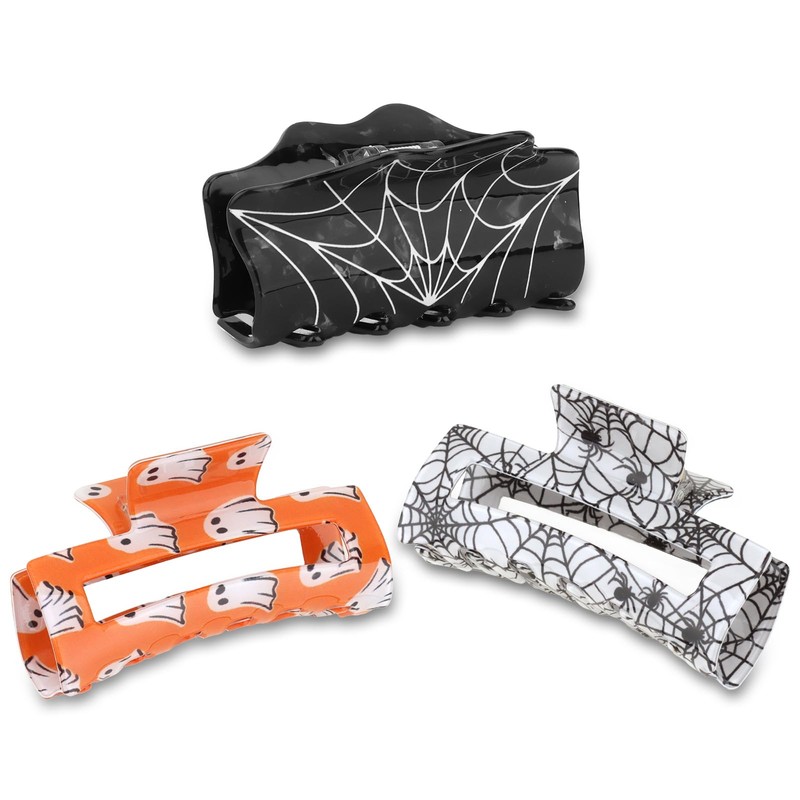 Halloween Hair Claw Clips for Women Irregular & Square 3Pcs