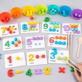 Educational Math Manipulatives Number Counting Blocks - Color Classification , Counting Math Montessori , Birthday Gifts, Hobbies for Kids toy practice abc  magnets educational gift educational math toy - choose: Educational Math