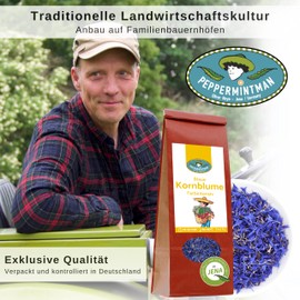 Blue Cornflower 60 g - Whole Cornflower Blossoms Perfect for Tea - Bitter and Tannins - Peppermintman