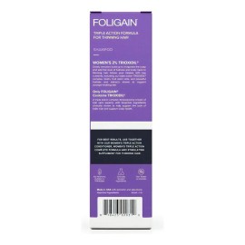 Foligain Shampoo Triple Acción Para Mujeres Con 2% Trioxidil de triple acción para cabello fino para mujeres con 2 % de Trioxidil revitalizante para una apariencia de mayor volumen y cuerpo.