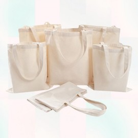 DIY Blank Canvas Tote Bag - Vertical & Horizontal for Art & Craft Horizontal - White 3ea