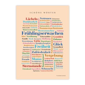 Deine Wörter Postcard Set – 5 Postcards with Beautiful Words, Unique Souvenir and Creative Gift Idea – DIN A6