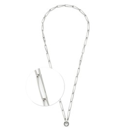 JEWELS BY LEONARDO Clip & Mix Consenza Necklace Long Chain Silver Stainless Steel Twisted Chain Links 70-71.3 cm Length Jewellery Gift 024442, Stainless Steel, No Gemstone