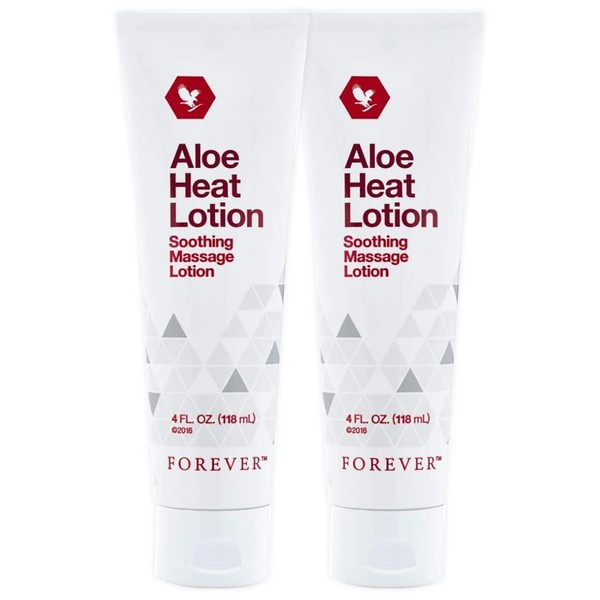 Forever Aloe Heat Lotion, Soothing Massage Lotion 4FL. OZ (118 ml) - Pack of Two