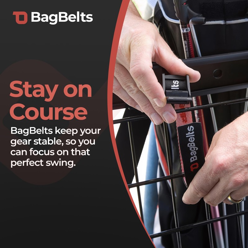 BagBelts Golf Bag Cart Straps, Golf Cart Belt Attachment, Holds