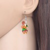 TIZURO Christmas Acrylic Fun Holly Santa Hat Gingerbread Man Earrings
